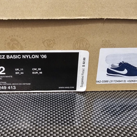 2010 Nike Cortez Basic Nylon ‘06 Suede Midnight Navy Blue White 317249-413 sz-12 - Picture 8 of 8